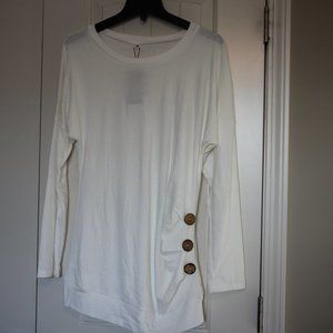 Molerani Women's Casual Long Sleeve Round Neck Loose Tunic T-Shirt Sz M